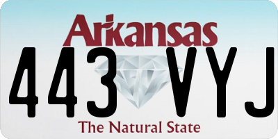 AR license plate 443VYJ