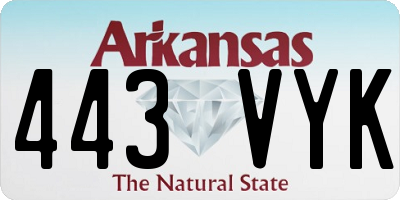 AR license plate 443VYK
