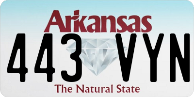 AR license plate 443VYN