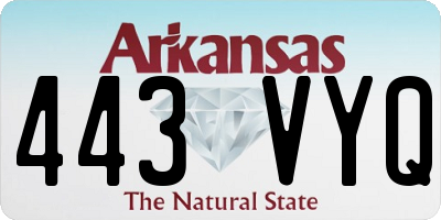 AR license plate 443VYQ