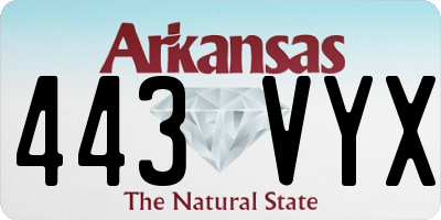 AR license plate 443VYX