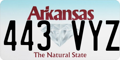 AR license plate 443VYZ