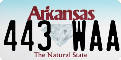 AR license plate 443WAA