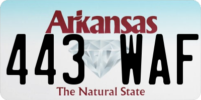 AR license plate 443WAF