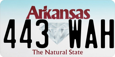 AR license plate 443WAH