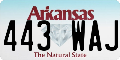AR license plate 443WAJ