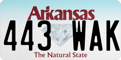 AR license plate 443WAK