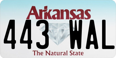 AR license plate 443WAL