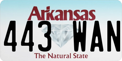 AR license plate 443WAN