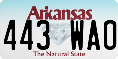 AR license plate 443WAO