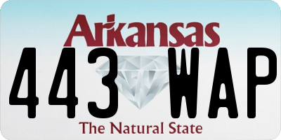 AR license plate 443WAP