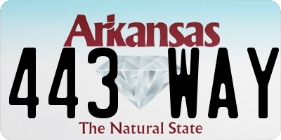 AR license plate 443WAY