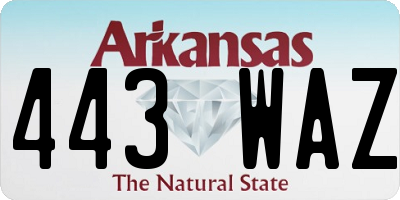 AR license plate 443WAZ