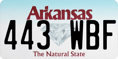 AR license plate 443WBF