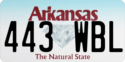 AR license plate 443WBL