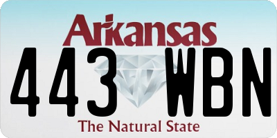 AR license plate 443WBN