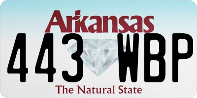 AR license plate 443WBP