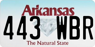 AR license plate 443WBR