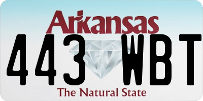 AR license plate 443WBT