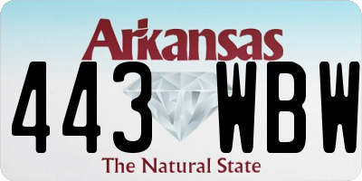 AR license plate 443WBW