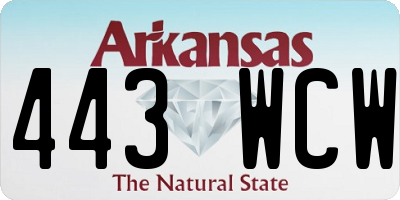 AR license plate 443WCW