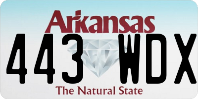 AR license plate 443WDX