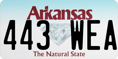 AR license plate 443WEA