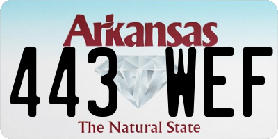 AR license plate 443WEF