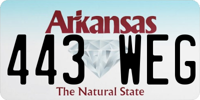 AR license plate 443WEG