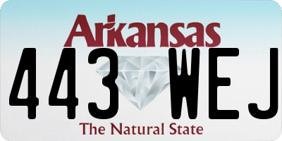 AR license plate 443WEJ