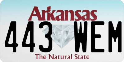 AR license plate 443WEM