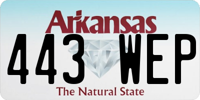 AR license plate 443WEP