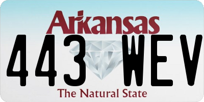 AR license plate 443WEV