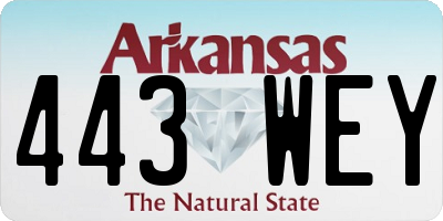 AR license plate 443WEY