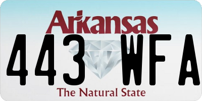 AR license plate 443WFA