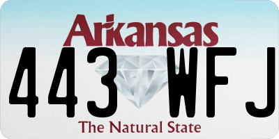 AR license plate 443WFJ
