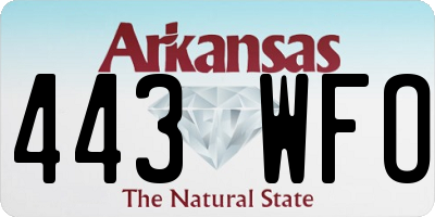 AR license plate 443WFO