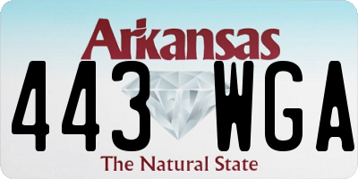 AR license plate 443WGA