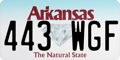 AR license plate 443WGF