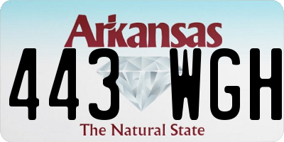 AR license plate 443WGH