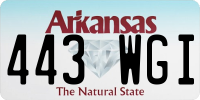 AR license plate 443WGI