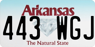 AR license plate 443WGJ