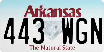AR license plate 443WGN