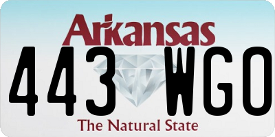 AR license plate 443WGO