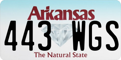 AR license plate 443WGS