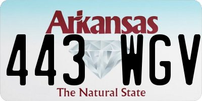 AR license plate 443WGV