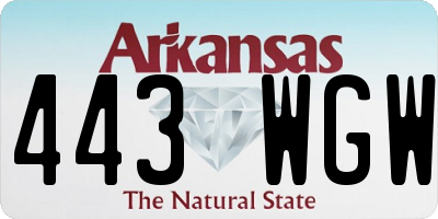 AR license plate 443WGW