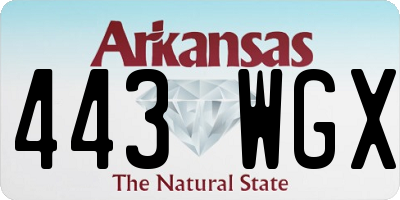 AR license plate 443WGX