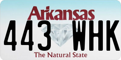 AR license plate 443WHK