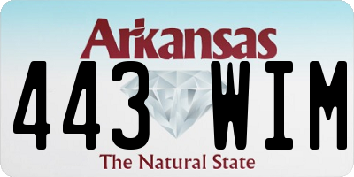 AR license plate 443WIM